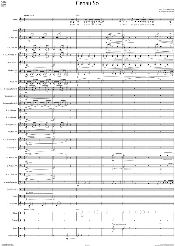 Genau So - Blasorchester Arrangement